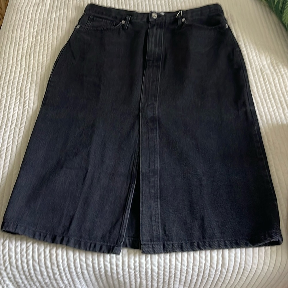 Mango Black Midi Skirt